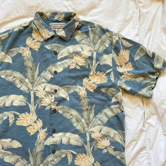 Jamaica Jaxx Vintage hawaiian silk button up shirt MD relaxed coastal resort - Picture 8 of 8